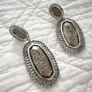 Kendra Scott Silver Drusy Statement Earrings